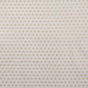 ＼期間限定10％OFF／ 生地 和柄シーチング金プリント 麻の葉（88337） 2-1.白 09Ag17_
