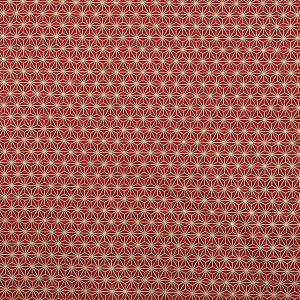 ＼期間限定10％OFF／ 生地 和柄シーチング金プリント 麻の葉（88337） 2-2.茜 09Ag17_