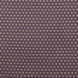＼期間限定10％OFF／ 生地 和柄シーチング金プリント 麻の葉（88337） 2-3.紫 09Ag17_