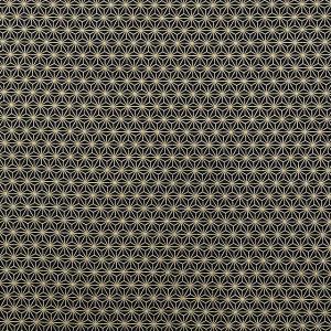 ＼期間限定10％OFF／ 生地 和柄シーチング金プリント 麻の葉（88337） 2-5.黒 09Ag17_
