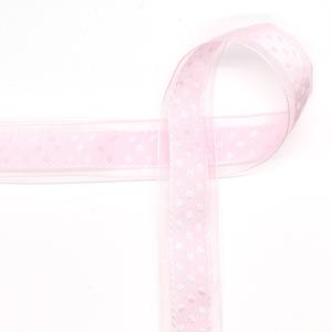 オーガンジー水玉リボン（AS2010） 25mm 3.ピンク 07Aa99_
