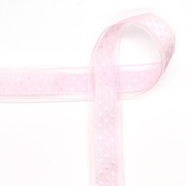 ＼期間限定20％OFF／ オーガンジー水玉リボン（AS2010） 25mm 3.ピンク 07Aa99...