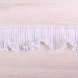 プリーツフリルレース（AS7300） 約3.8cm幅 1.白 07Ac99_