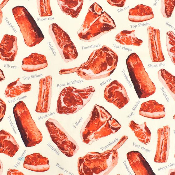 生地 デジタルプリント リアル肉・小（YMC-MEAT-2） BEIGE 09Bk22_