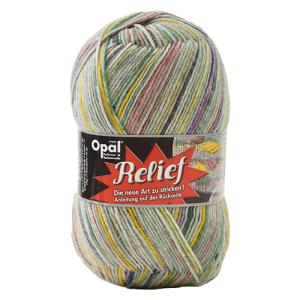 毛糸 Opal-オパール- レリーフ Viereck 9490.グレー系マルチカラー _b1j