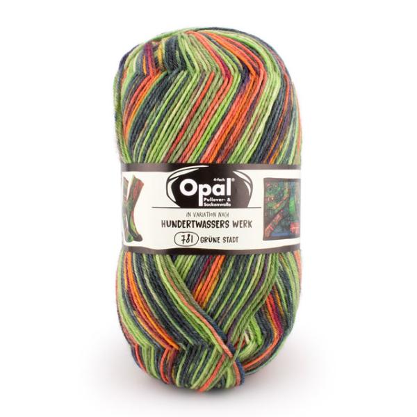 毛糸 Opal-オパール- フンデルトヴァッサー4 4ply/4本撚り 4052.緑の街 06Co9...