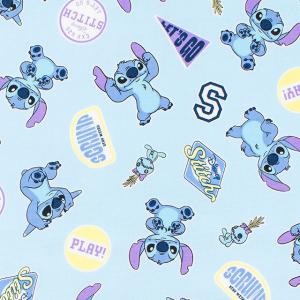 生地 BTSシリーズ スティッチ ステッカー柄/オックス（GR-1159） 1A.ブルー 09Ae99_