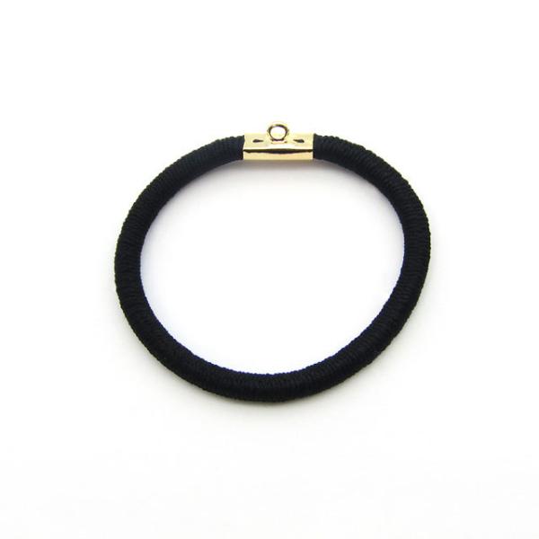 アクセサリーパーツ カン付ヘアゴム（G-20-G） G.ゴールド×黒 1本入 06Af99_