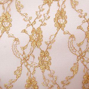 生地 クラシカルラメラッセルレース（873） 3.ローズ/ゴールド 10Ac04_