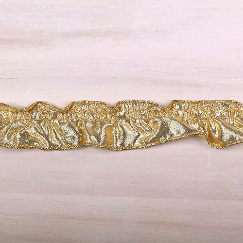 ラメフリルレース（2100-F） 約3cm幅 3.W/Gホワイトゴールド 07Ac99_