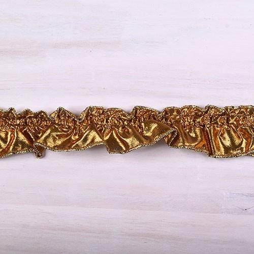 ラメフリルレース（2100-F） 約3cm幅 5.G/Gゴールド 07Ac99_