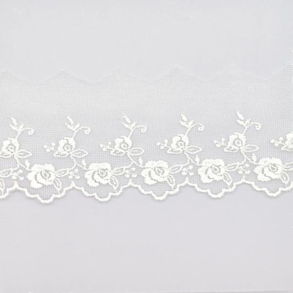 ＼期間限定20％OFF／ チュールレース 薔薇（66030） 0.生成 07Ac99_