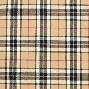 生地 テッキングタータン（18-0611） 54.ベージュ×赤系ライン