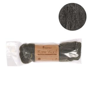 フェルト羊毛 サンフェルト Raw Wool（4001） RW703.ミックスチャコールグレー