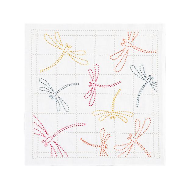 ＼期間限定10％OFF／ オリムパス 刺し子キット 花ふきん 茜とんぼ（SK489） 白 06Bi9...