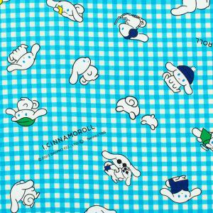 ＼期間限定10％OFF／ 生地 アイシナモロール ギンガムチェック/オックス（832155） BO.ブルー 09Ae99_
