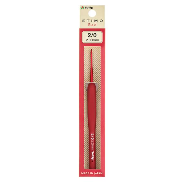 Tulip-チューリップ- エティモ レッド クッショングリップ付きかぎ針（TED-020） 2/0...