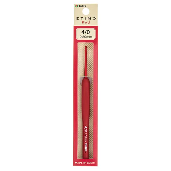 Tulip-チューリップ- エティモ レッド クッショングリップ付きかぎ針（TED-040） 4/0...