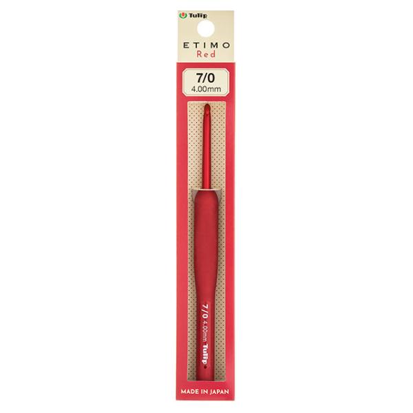 Tulip-チューリップ- エティモ レッド クッショングリップ付きかぎ針（TED-070） 7/0...