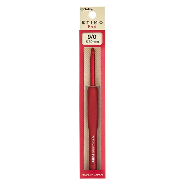 Tulip-チューリップ- エティモ レッド クッショングリップ付きかぎ針（TED-090） 9/0...