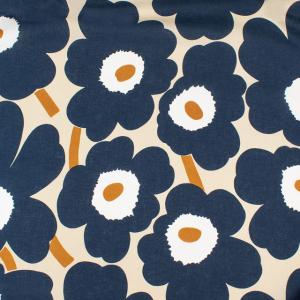 ＼期間限定10％OFF／ 生地 marimekko-マリメッコ- ピエニウニッコ（065205） 978.ネイビー/オレンジ 09Ac04_
