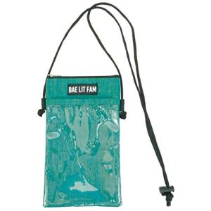 ZIP CORPORATION ネックポーチ スマホポーチ 入れたまま 操作 クリアポケット付き デニム ターコイズ