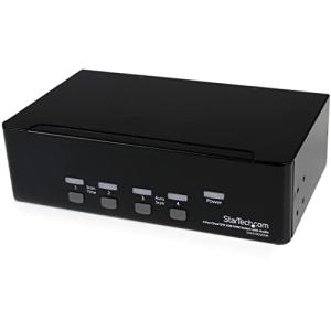 StarTech.com 4ポート デュアルDVIモニター対応USB接続KVMスイッチ/PCパソコンCPU切替器 オーディオ対応/USBハブ搭載 SV