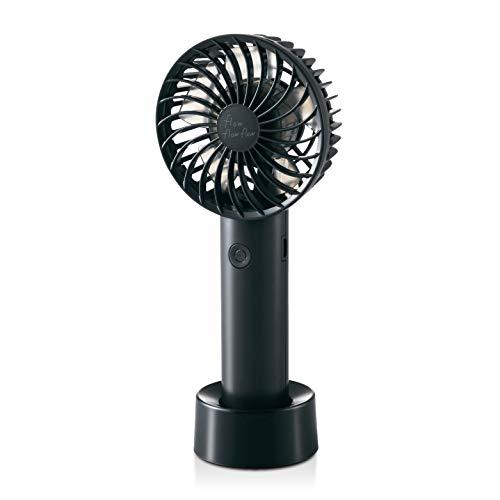 エレコム USB扇風機 小型ハンディ 充電用卓上スタンド付 ブラック FAN-U204BK