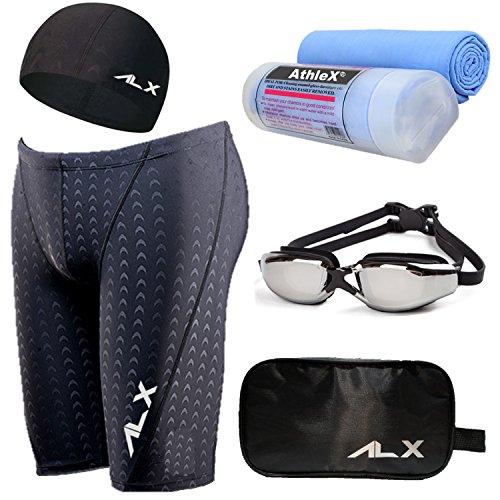 AthleX(アスレエックス) メンズ 水着 フィットネス 競泳水着 男性 スイミング ゴーグル 水...