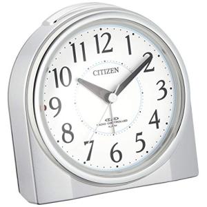 CITIZEN シチズン 目覚まし時計 電波時計 夜間常時点灯 ネムリーナリング シルバー 125x...