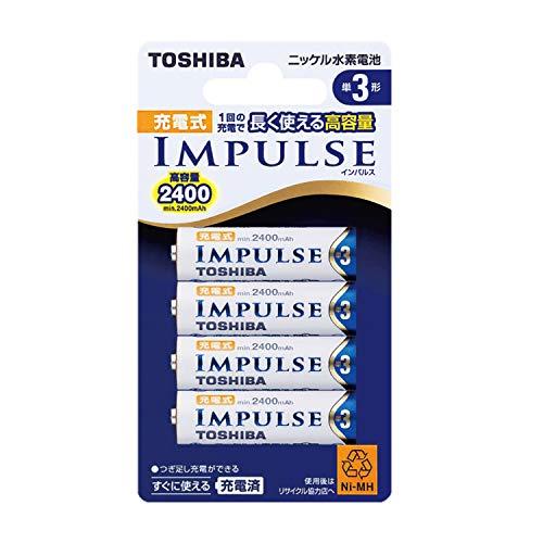 TOSHIBA ニッケル水素電池 充電式IMPULSE 高容量タイプ 単3形充電池(min.2,40...