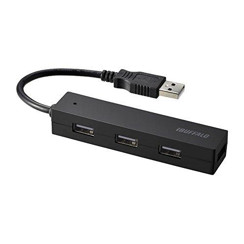 BUFFALO USB ハブ USB2.0 バスパワー 4ポート ブラック BSH4U25BK【Wi...