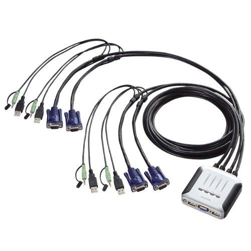 エレコム KVMスイッチ USB VGA スピーカー 4台 KVM-KU4