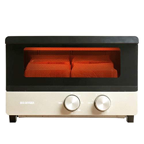 アイリスオーヤマ トースター オーブントースター 4枚焼き 温度調整無段階機能付き シャンパンゴール...