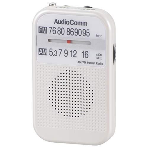 オーム電機 AudioComm AM/FMポケットラジオ ホワイトRAD-P132N-W 03-55...