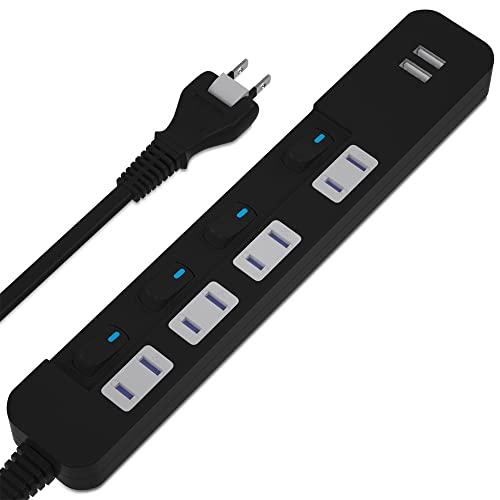 SAYBOUR タップ電源タップ 3.4A USB 付き PSE認証済 雷ガード 省エネ 個別スイッ...