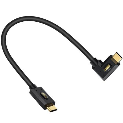 Poyiccot USB C ケーブル L字 30cm、短い USB4.0 タイプc ケーブル l字...