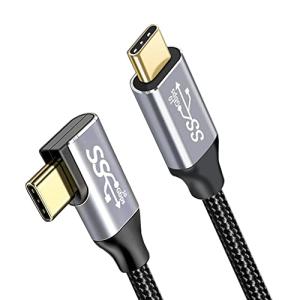 USB Type C ケーブル L字 0.5M USB3.1 Gen2標準 PD対応 10Gbpsデータ転送 100W/5A急速充電 4K/60Hz映像出力  タイプc ケーブル 高耐久ナイロン編み Type-c機種対｜okaidoku44