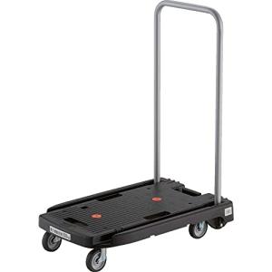 トラスコ中山(TRUSCO) 新型カルティオ 樹脂 台車 ストッパー付き 黒 