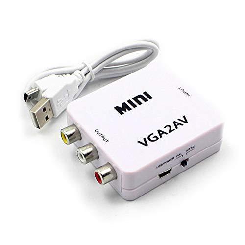 FOCUSMART VGA * AV変換アダプタ VGA信号をRCA(コンポジット)に変換 NTSC...