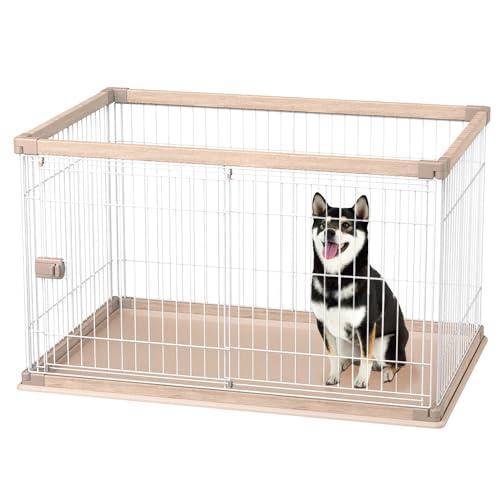 アイリスオーヤマ 犬 サークル ウッディサークル ライトナチュラル 中型犬用 幅約120*奥行約80...