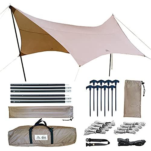 Viaggio* ヘキサタープ ポール付き 耐水圧5000mm 4.2ｍｘ4.1ｍ UPF50* 4...