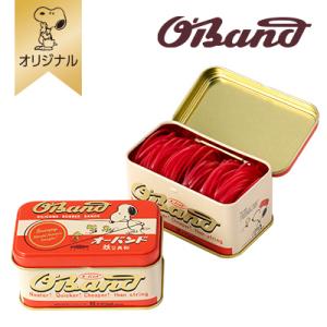 SNOOPY×オーバンド スヌーピー コラボ オーバンド 輪ゴム 缶 赤色 スヌーピーグッズ