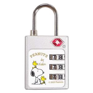 スヌーピー TSA 3ダイヤルロック (スヌーピー＆ウッドストック) 南京錠 TSAロック 鍵 キー SNOOPY スヌーピーグッズ おしゃれ かわいい ギフト プレゼント