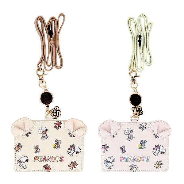 スヌーピー リール付カードホルダー (Snoopy＆CuddlyBears)  ケース   PU P...
