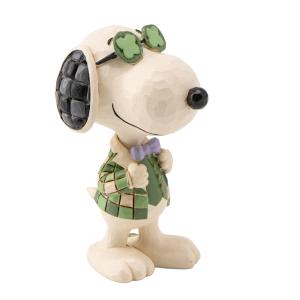 PEANUTS JIM SHORE ミニフィギュア Snoopy in Plaid with Shamrock Glasses  レジン製 約W5.5×H8.1×D3.9cm 約68g 6017868 SNOOPY スヌーピーグッズ