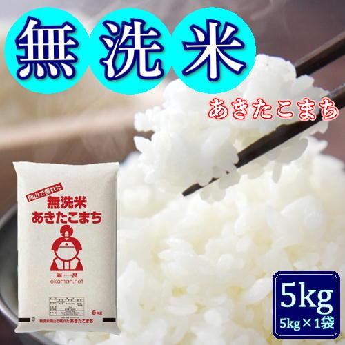無洗米 5年産 あきたこまち 5kg (5kg×1袋) 岡山県産 送料無料 お米 米 お米
