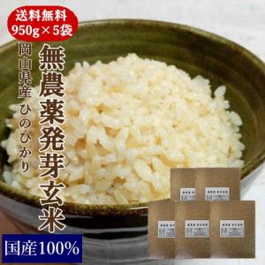 無農薬 発芽玄米 (950g×5袋) 岡山県産 ひのひかり