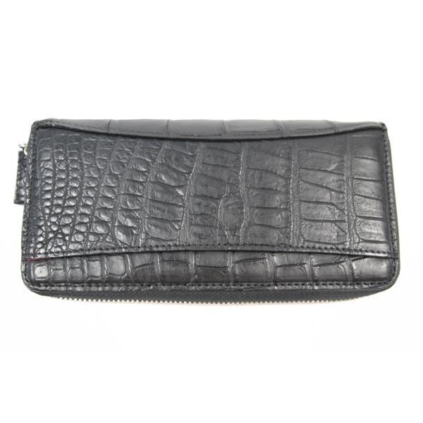 2364　新品未使用　カイマンクロコ　財布　ラウンドファスナー 長財布 ウォレット　クロコダイル　メ...