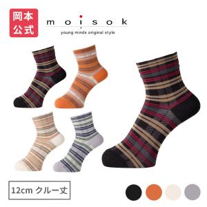 【靴下の岡本公式】moisok レディース 12cmクルー丈 チェック柄